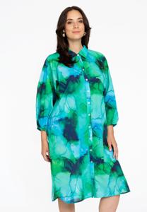 Yoek Blouse jurk | Groen | Maat 58/60