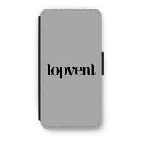 Topvent Grijs Zwart: iPhone 8 Flip Hoesje