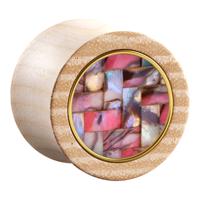 Double Flared Plug met Mother of Pearl Inlay Hout Tunnels & Plugs