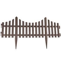 Flexibele borderrand/tuin hekje - 60 cm - donkerbruin - kunststof   -