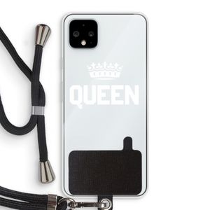 Queen zwart: Pixel 4 XL Transparant Hoesje met koord