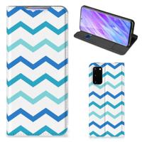 Samsung Galaxy S20 | Hoesje met Magneet | Zigzag Blauw
