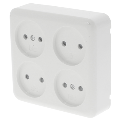 Q-Link Contactdoos | Opbouw | 4-voudig | Polarwit - 00.947.25