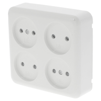 Q-Link Contactdoos | Opbouw | 4-voudig | Polarwit - 00.947.25