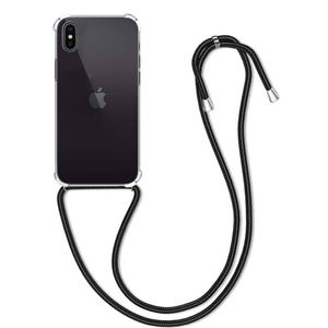 Basey iPhone Xs Hoesje Met Koord Hoes Siliconen Case -Transparant