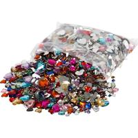 Creativ Company Strasstenen, d 6+10+14 mm, diverse kleuren, 2520 stuk/ 1 doos