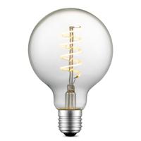 Edison Vintage LED lamp E27 LED filament lichtbron, Spiraal Globe G95, 9.5/9.5/13.5cm, Helder, Retro LED lamp Dimbaar, 4W 280lm 3000K, warm wit licht, geschikt voor E27 fitting