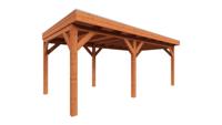 Trendhout plat dak traditioneel overkapping 615x335x260 cm geschaafd Douglashout - zaag- en bouwpakket- Plat dak- - Trendhout