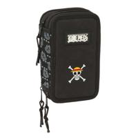 Driedubbele Pennenzak One Piece Pirates Zwart 12,5 x 19,5 x 5,5 cm 37 Onderdelen