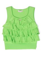 TWINSET Kids blouse froncée à design sans manches - Vert