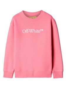 Off-White Kids sweat en coton à logo imprimé - Rose