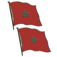 Pin Vlag Marokko - 2x - 2 cm - vlaggen speldje - supporter - mini broche