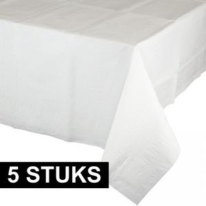 5x Witte tafelkleden 274 x 137 cm