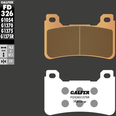 GALFER remblokken "fd326 brake pad fd326 g1375r sint.metal racing