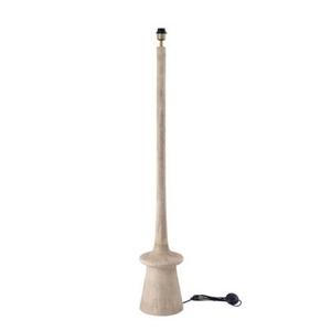 PTMD Caelin Natural mango wood floor lamp narrow round