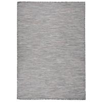 Buitenkleed platgeweven 160x230 cm bruin en blauw - thumbnail