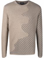 Emporio Armani pull à motif intarsia - Tons neutres