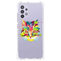 Samsung Galaxy A32 4G | A32 5G Enterprise Editie Stevig Bumper Hoesje Cat Color