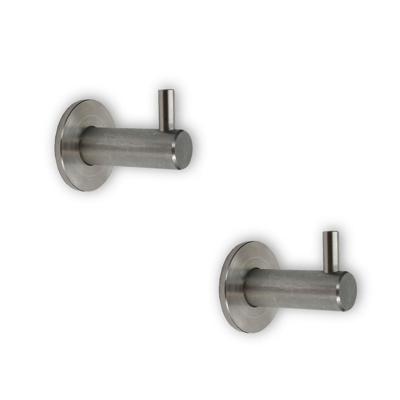 Handdoekhaken/ophanghaken - 3x - zilver - RVS - 4,2 x 3,8 cm - voor handdoek/theedoek