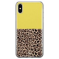iPhone XS Max siliconen hoesje - Luipaard geel
