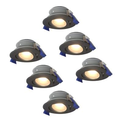 Set van 6 Lima LED inbouwspots - 5 Watt 400 lumen - 4000K neutraal wit - GU10 - Dimbaar - Rond - Kantelbaar - IP65 waterdicht - Zwart - Voor binnen, buiten en badkamer