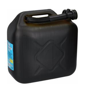 Jerrycan 10 liter zwart voor brandstof - incl. schenktuit - o.a. voor benzine / diesel