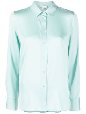 Vince chemise en soie à boutonnière - Bleu