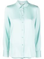 Vince chemise en soie à boutonnière - Bleu
