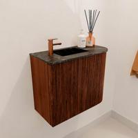 Toiletmeubel Mondiaz Joya Dlux | 51.6 cm | Meubelkleur Ruby | Faye wastafel Lava Wasbak Links | 1 kraangat