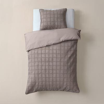 Sleeptime Faux Fur Check Taupe 140x200/220 cm