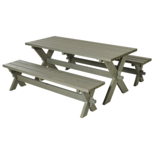 Picknicktafel Kruispoot Nostalgi Grijs Bruin