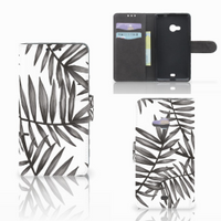 Microsoft Lumia 535 Hoesje Leaves Grey - thumbnail