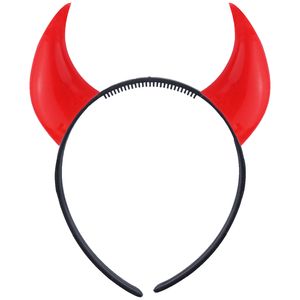 Halloween duivel hoorntjes - diadeem - rood - plastic   -