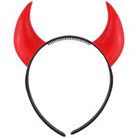 Halloween duivel hoorntjes - diadeem - rood - plastic   - - thumbnail