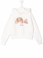 Palm Angels Kids hoodie en coton à imprimé Bear - Blanc