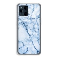 Blauw marmer: Oppo Find X3 Transparant Hoesje