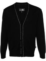 MM6 Maison Margiela cardigan à coutures contrastantes - Noir - thumbnail