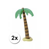 Opblaasbare palmboom - 2x - 90 cm - opblaas palm - hawaii/tropische versiering