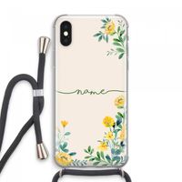 Gele bloemen: iPhone XS Max Transparant Hoesje met koord