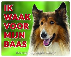 Schotse Herder / Collie Waakbord - Ik waak Bruin