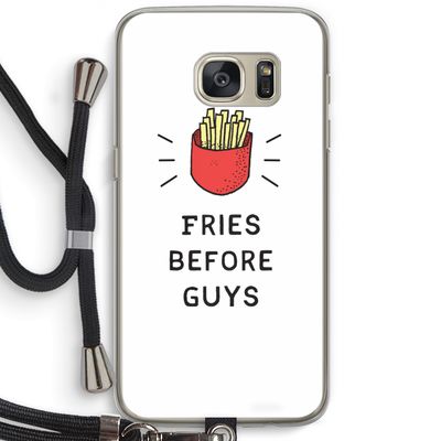 Fries before guys: Samsung Galaxy S7 Transparant Hoesje met koord