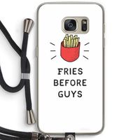 Fries before guys: Samsung Galaxy S7 Transparant Hoesje met koord