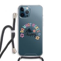 Happy days: iPhone 12 Pro Transparant Hoesje met koord