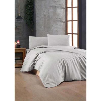 Beddengoedset - 1 dekbedovertrek 220 x 240 cm + 2 kussenslopen 60 x 60 cm - 100% versterkt katoen - Grijs