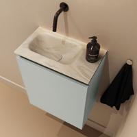 Toiletmeubel Mondiaz Ture Dlux | 40 cm | Meubelkleur Greey | Eden wastafel Ostra Links | Zonder kraangat