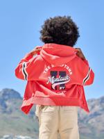 Sweater voor jongens met geplaatst motief rood