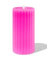 HEMA LED Kaars 7.5x15cm Rib Roze (roze) - thumbnail