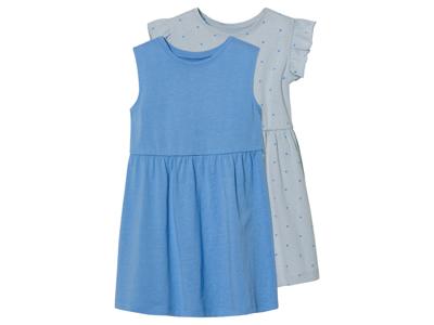 lupilu 2 kinder jurken (Blauw/lichtblauw, 122/128)