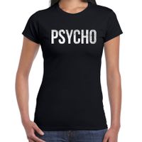 Psycho halloween verkleed t-shirt zwart voor dames - thumbnail