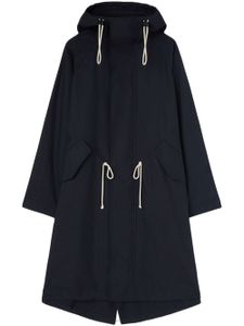 Jil Sander parka en coton à capuche - Bleu